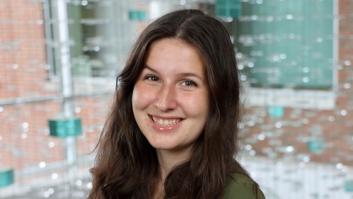 student smiling at camera