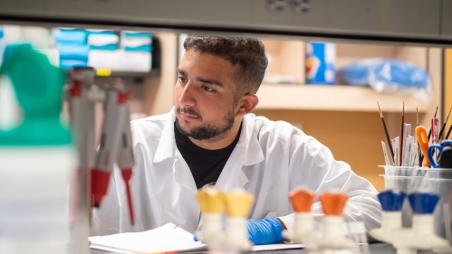 Student in lab