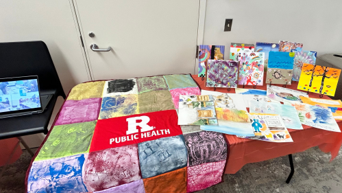 quilt collage and art work made by faculty and staff