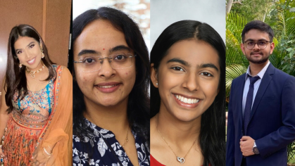 students smiling at camera