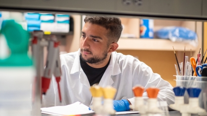 Student in lab