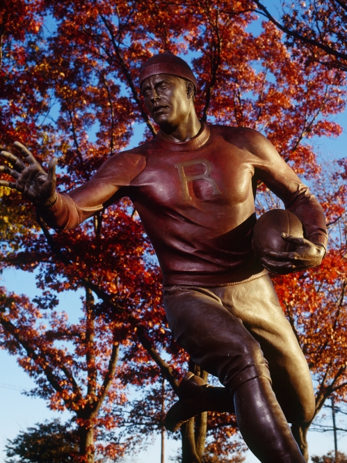 Football player statue.