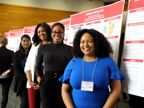 Students in front of their final presentations