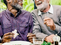 older adults at dinner