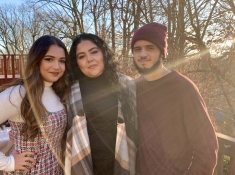 N. Gonzalez with her mother and brother. 