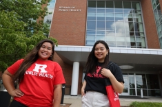 Students in front of SPH Piscataway building