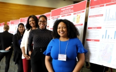 Students in front of their final presentations