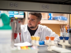 Student in lab