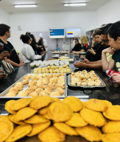 students making colombian cuisine at a culinary school